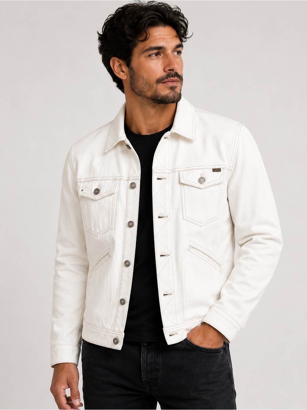 Tom Ford White Denim Jacket Men’s Large (Fits Like Medium) Made in ITALY